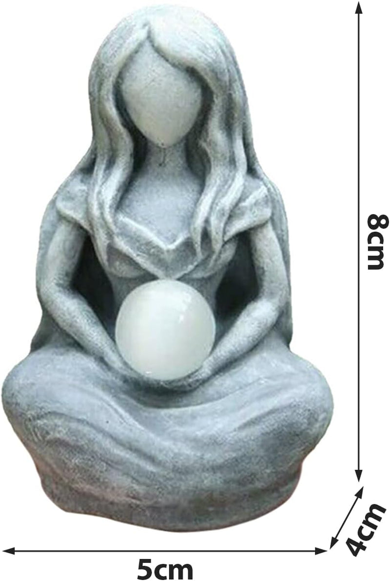 CYISONAL 1 Pcs Moon Goddess Statue Resin Craft Ornament,Bronze Abstract Moon Goddess Sculpture Courtyard Office Home Decor Sculpture for Mother'S Day -8 * 5 * 4CM
