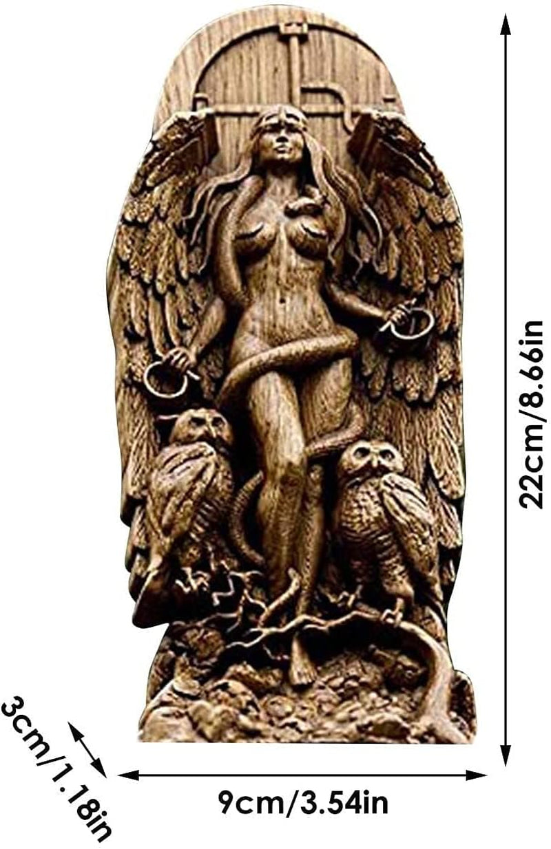 Goddess Statue Lilith Statue, Decorative Goddess Statues Gaia/Hecate/Lilith Goddess Statues Nature Resin Figurine for Home Garden Art Decor, Landscape Ornaments Goddess Sculptures (A)