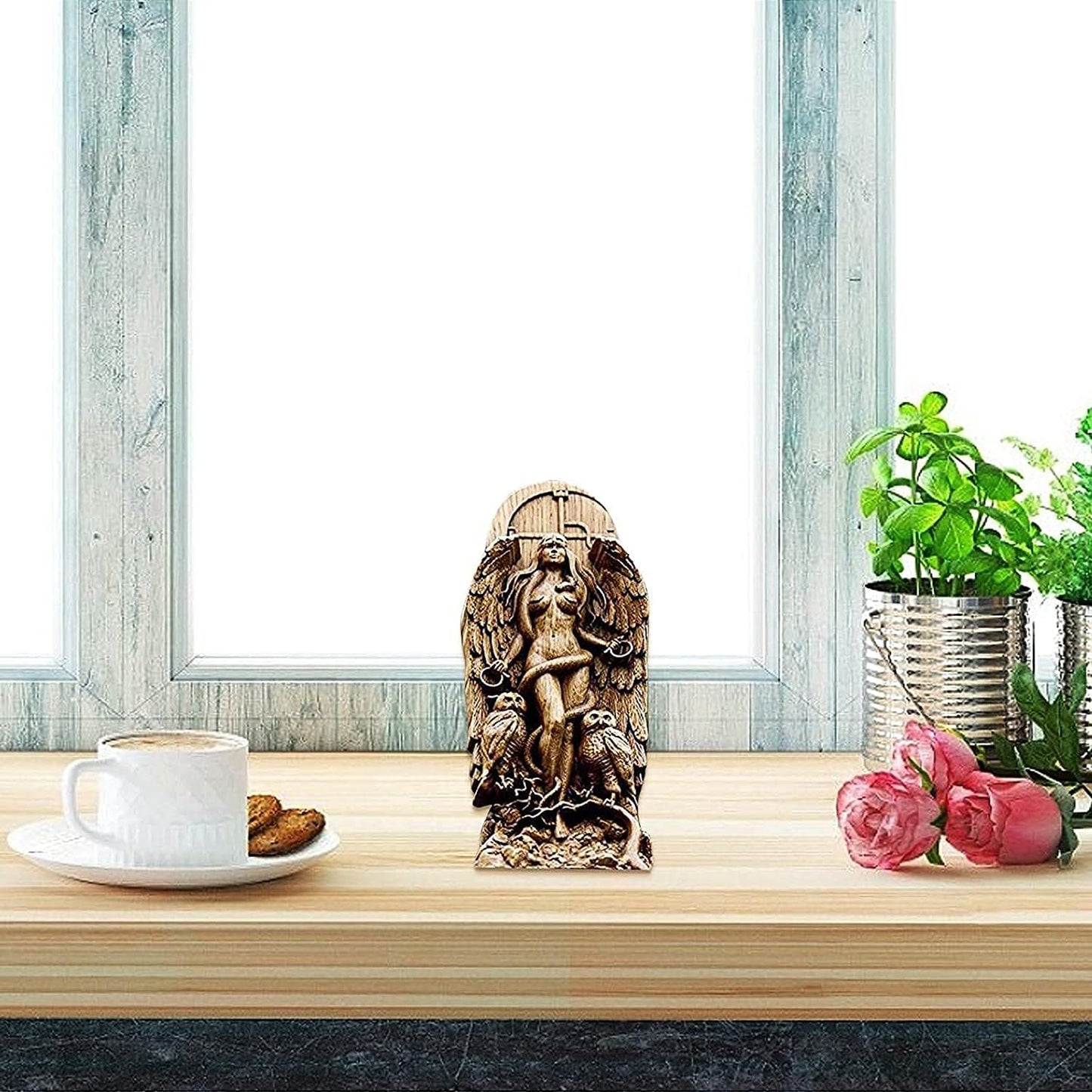 Goddess Statue Lilith Statue, Decorative Goddess Statues Gaia/Hecate/Lilith Goddess Statues Nature Resin Figurine for Home Garden Art Decor, Landscape Ornaments Goddess Sculptures (A)