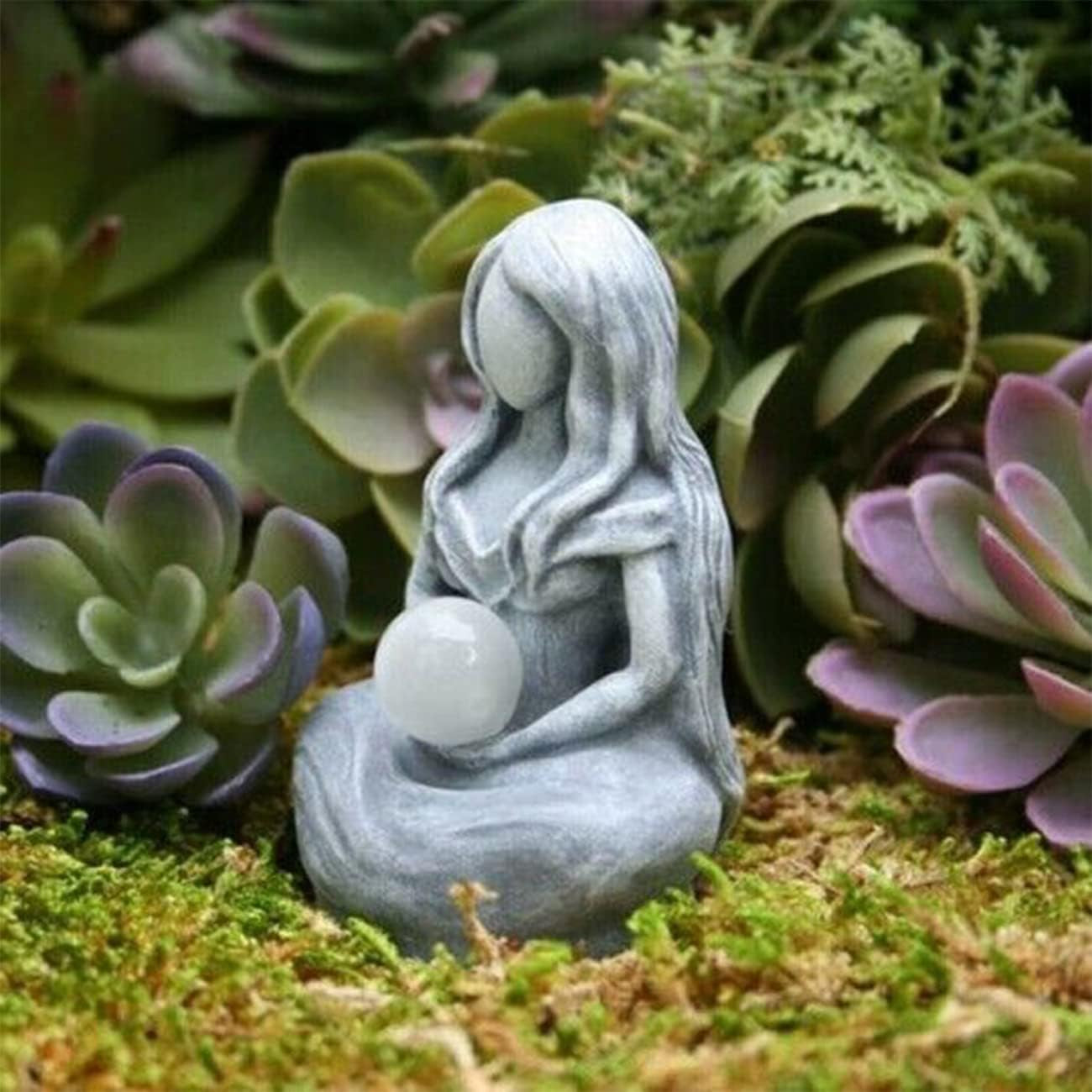 CYISONAL 1 Pcs Moon Goddess Statue Resin Craft Ornament,Bronze Abstract Moon Goddess Sculpture Courtyard Office Home Decor Sculpture for Mother'S Day -8 * 5 * 4CM