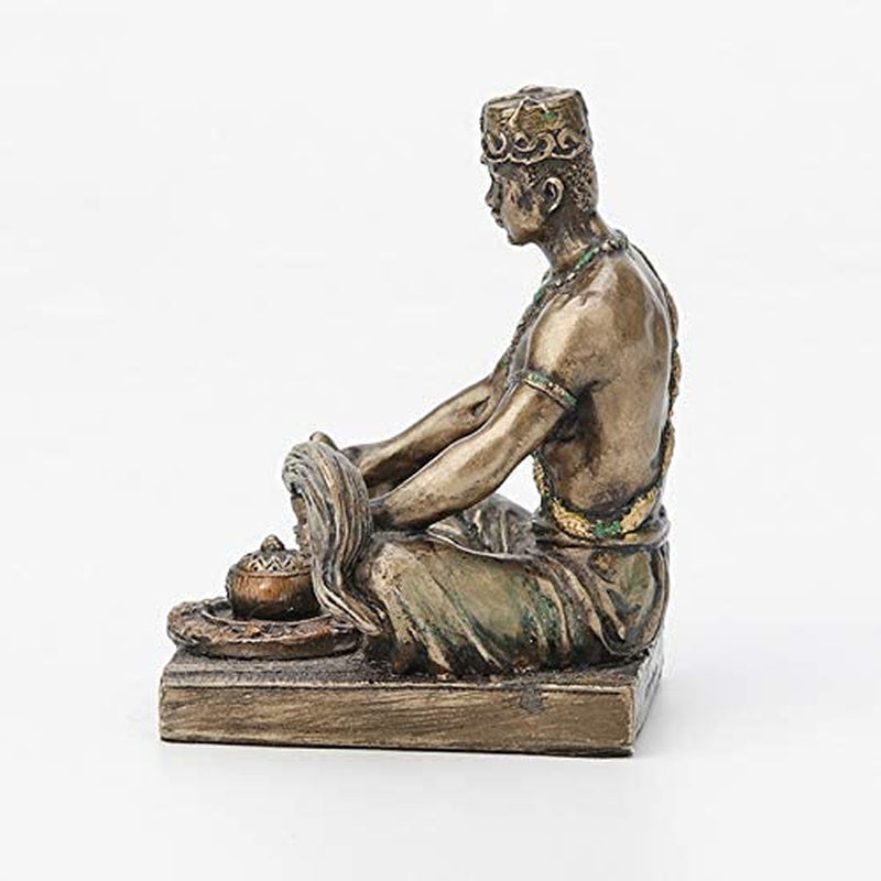 2 1/2 Inch Orunla Santeria Orisha God of Wisdom, Destiny and Prophecy Cast Resin Hand Painted Antique Bronze Finish Statue Home Decor