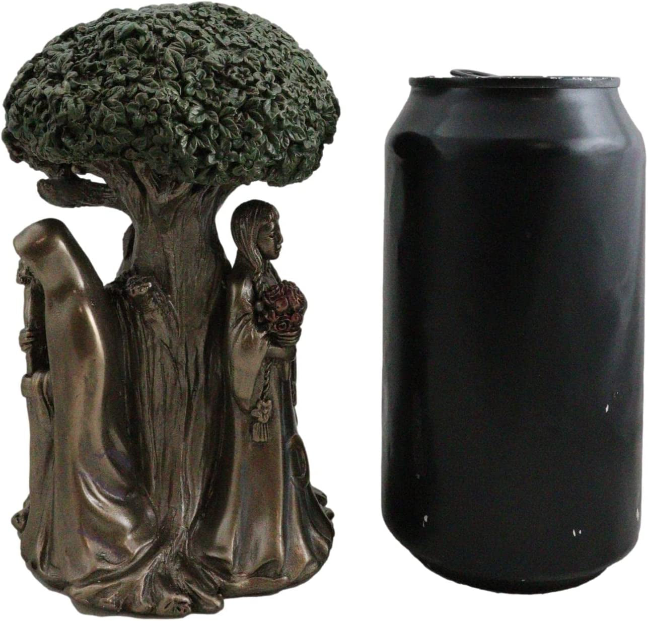 Ebros Celtic Sacred Moon Triple Goddess Mother Maiden Crone under Tree of Life Statue 5.5" Tall Hecate Brigid Wicca Wiccan Holy Trinity Decor Sculpture Decorative Figurine Cosmic Celestial Gods