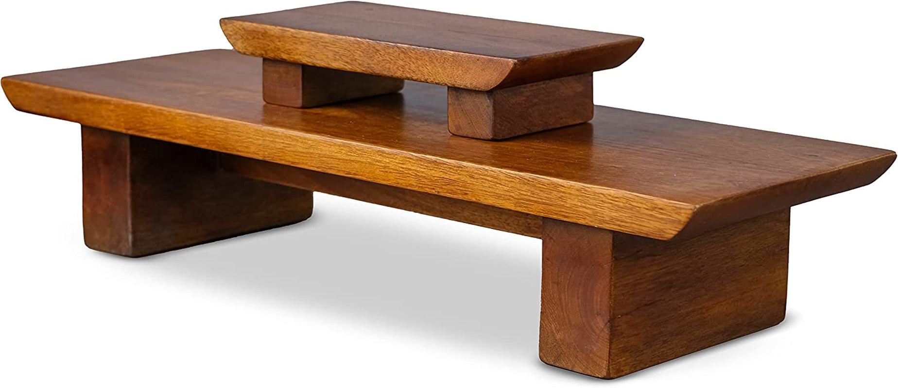 Vesoda Meditation Altar Table – 21 X 7.5 X 6 Inch Handmade Tiered Puja Table - Small Alter Table for Relaxation, Prayer - Buddha Shrine Altar Meditation Table Made of Solid and Rich Mango Wood