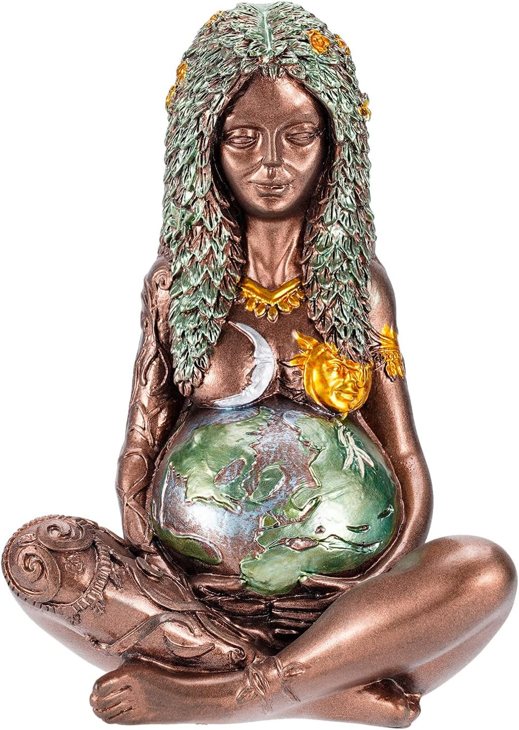 Gaia Mother Earth Statue, 6Inch H Nature Moon Goddess Statue, Spiritual Items Figurines Statuette Gifts for Earth Day,Mother'S Day,Easter Day Modern Home Room Decor Garden Decoration