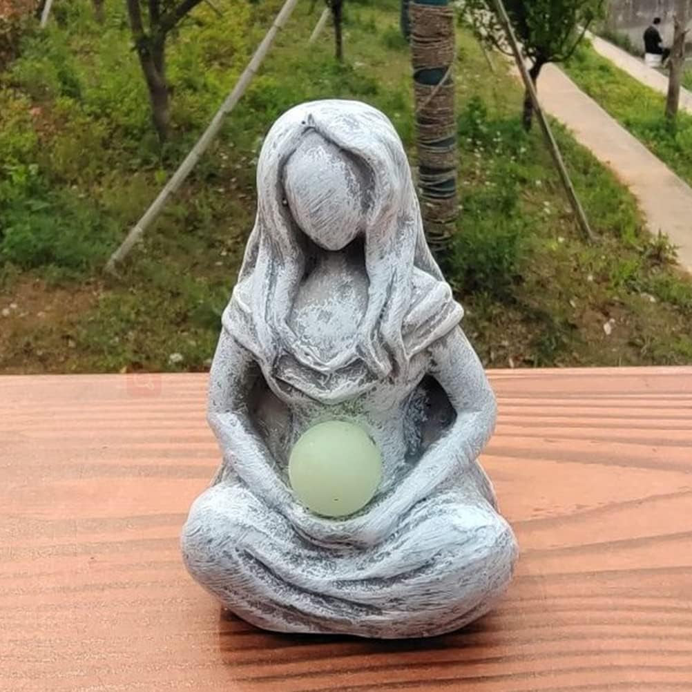 CYISONAL 1 Pcs Moon Goddess Statue Resin Craft Ornament,Bronze Abstract Moon Goddess Sculpture Courtyard Office Home Decor Sculpture for Mother'S Day -8 * 5 * 4CM